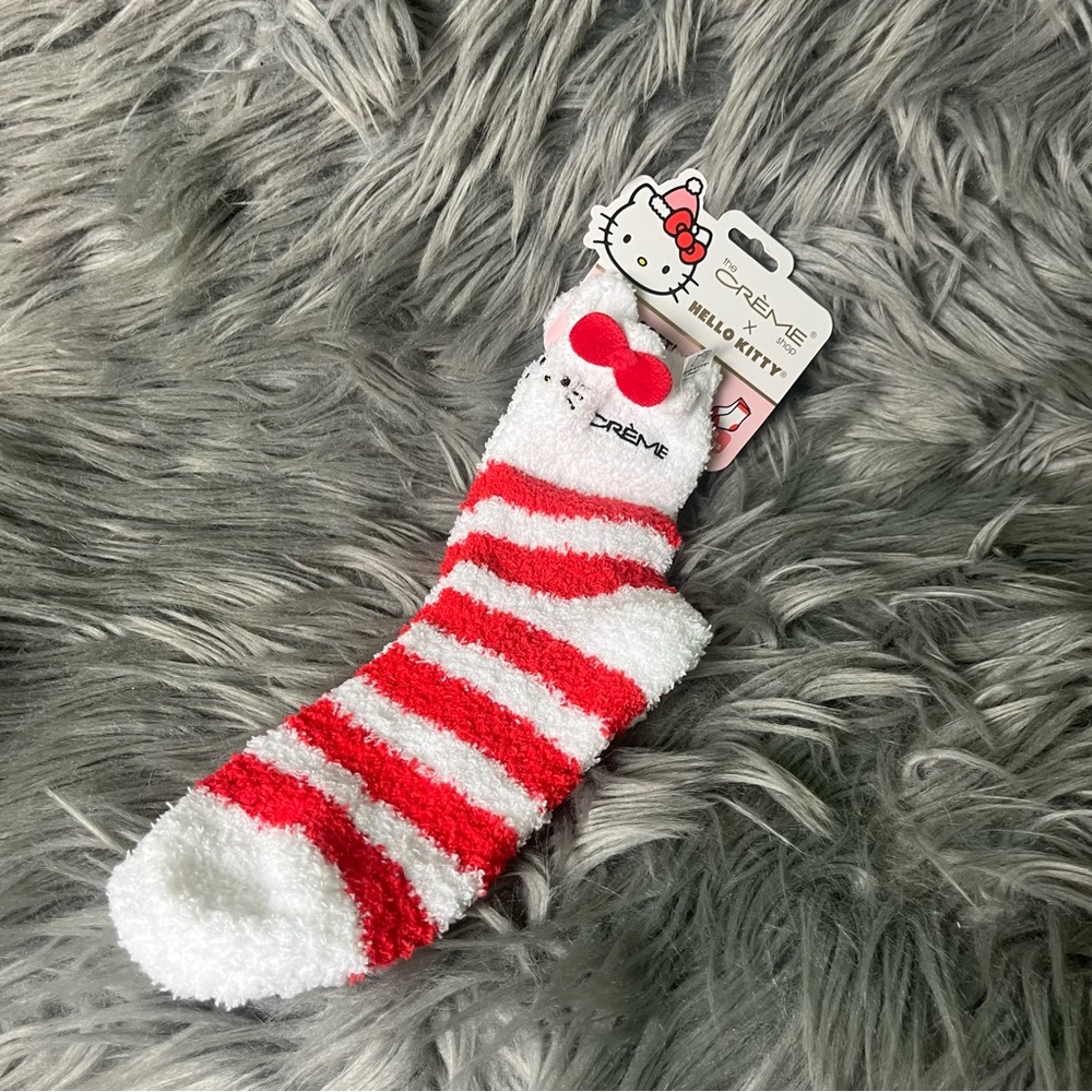 Hello Kitty Creme Shop Red Stripe Infused Socks